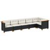 vidaXL Loungegrupp med dynor 6 delar svart konstrotting