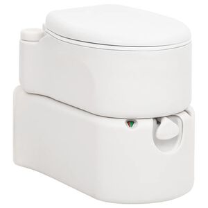 vidaXL Inbyggd campingtoalett vit 24+17 L HDPE & emalj