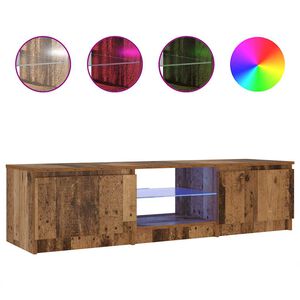 vidaXL TV-b&auml;nk med LED-lampor &aring;ldrat tr&auml; 140x40x36cm konstruerat tr&auml;