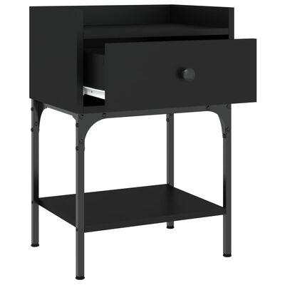 vidaXL Sängbord svart 40,5x31x60 cm konstruerat trä