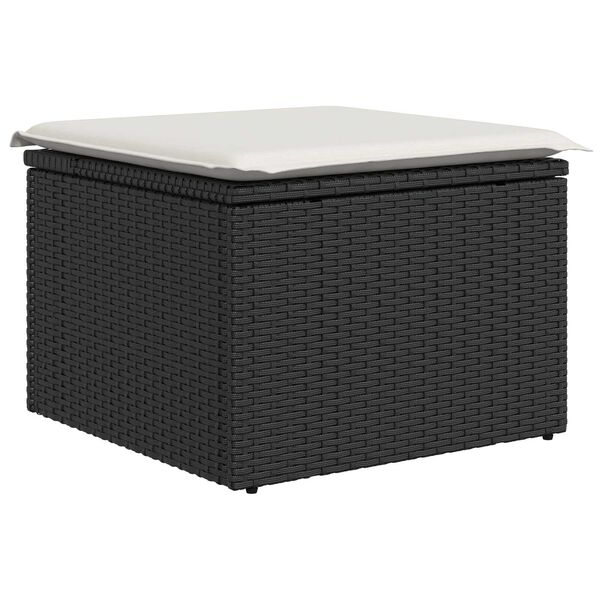 vidaXL Tr&auml;dg&aring;rdsoffset 8 pcs Svart Poly rattan
