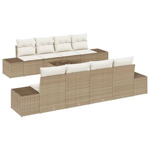 vidaXL Tr&auml;dg&aring;rdsoffset 7 pcs Beige och gr&auml;ddf&auml;rgad konstrotting