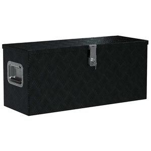 vidaXL F&ouml;rvaringsl&aring;da aluminium 80x30x35 cm svart