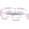 vidaXL Sängram utan madrass vaxbrun 160x200 cm massiv furu