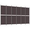 vidaXL Rumsavdelare 6 paneler brun 300x180 cm tyg