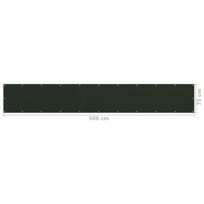 vidaXL Balkongskärm mörkgrön 75x500 cm HDPE