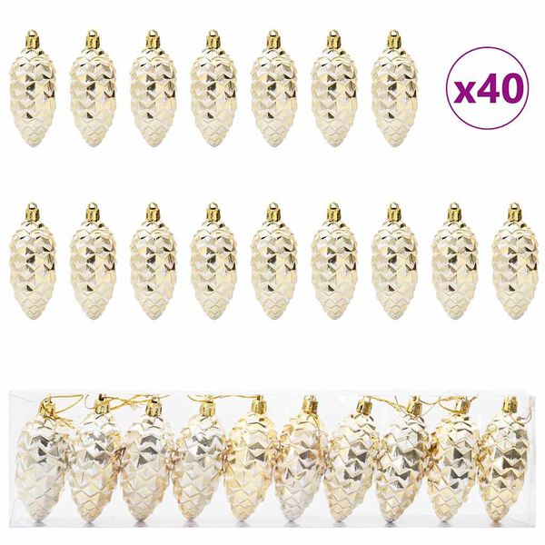 vidaXL Julgran Kottboll 40 pcs Guld