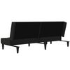 vidaXL B&auml;ddsoffa med pall 2-sits svart mikrofibertyg