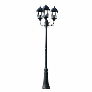 vidaXL Tr&auml;dg&aring;rdslampa 3 armar 230 cm m&ouml;rkgr&ouml;n/svart aluminium