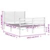 vidaXL Sängram med huvudgavel vit 140x190 cm massivt trä