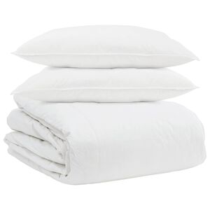 vidaXL T&auml;ckeset med kudde 3 pcs Vit Dunfj&auml;der