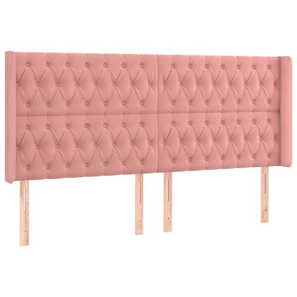 vidaXL S&auml;nggavel LED rosa 203x16x118/128 cm sammet