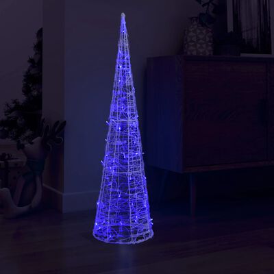 vidaXL Ljuskon LED pyramid akryl blå 120 cm