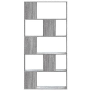 vidaXL Bokhylla 5hyllplan gr&aring; sonoma 80,5x23,5x162,5cm konstruerat tr&auml;