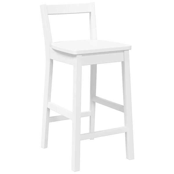 vidaXL Barstolar 2 st, vit, massivt trä, gummi