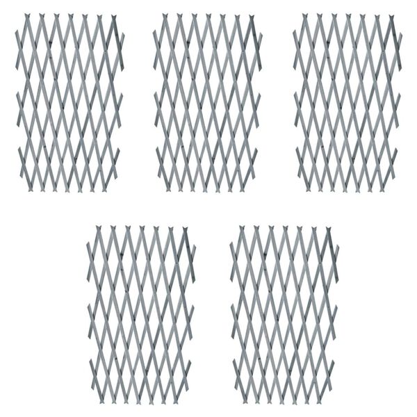 vidaXL Spalj&eacute;staket 5 st massivt grantr&auml; 180x90 cm gr&aring;