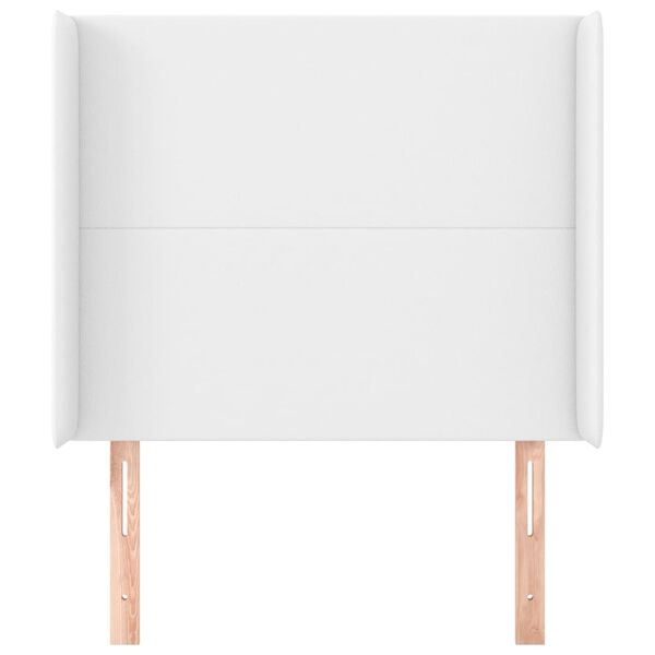 vidaXL Sänggavel med kanter vit 83x16x118/128 cm konstläder