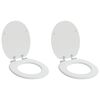vidaXL Mjukt st&auml;ngande toalettlock 2 st Vit 44 x 38 cm MDF-board
