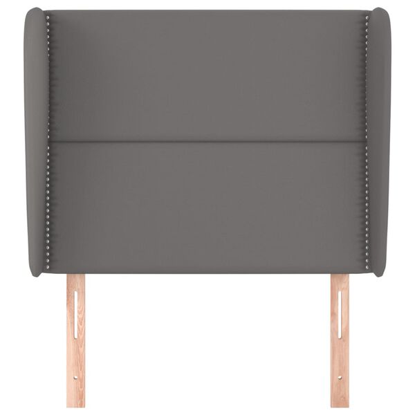 vidaXL S&auml;nggavel med kanter gr&aring; 83x23x118/128 cm konstl&auml;der