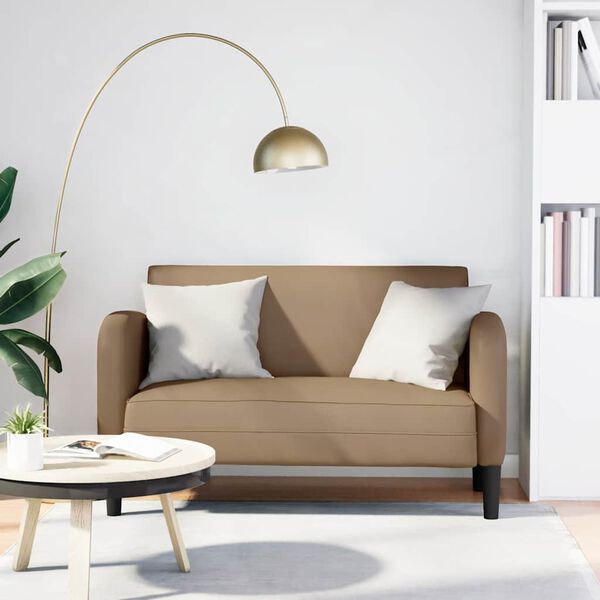 vidaXL Loveseat soffa cappuccino 110 cm konstl&auml;der