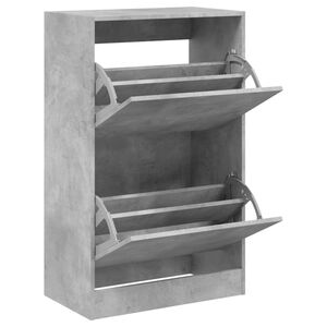 vidaXL Skohylla betonggr&aring; 60x34x96,5 cm konstruerat tr&auml;