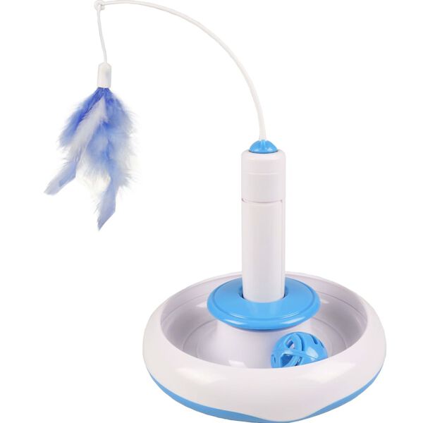 FLAMINGO Kattleksak med fj&auml;der och boll 18 cm