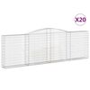 vidaXL Gabioner b&aring;gformade 20 st 400x30x120/140 cm galvaniserat j&auml;rn