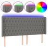 vidaXL S&auml;nggavel LED m&ouml;rkgr&aring; 203x16x118/128 cm tyg