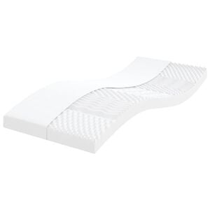 vidaXL Skummadrass vit 80x210 cm 7-zoner h&aring;rdhet 20 ILD