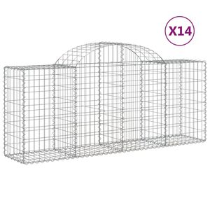 vidaXL Gabioner b&aring;gformade 14 st 200x50x80/100 cm galvaniserat j&auml;rn