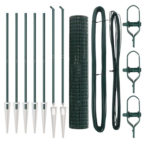 vidaXL St&auml;ngsel med stolpe Gr&ouml;n 1,6 x 10 m St&aring;l och PVC