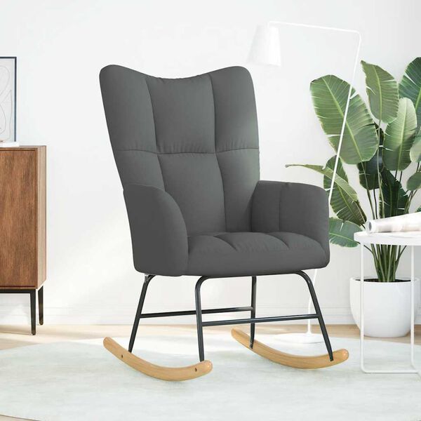 vidaXL Gungstol m&ouml;rkgr&aring; tyg