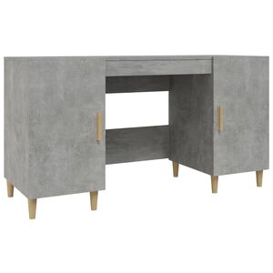 vidaXL Skrivbord betonggr&aring; 140x50x75 cm konstruerat tr&auml;