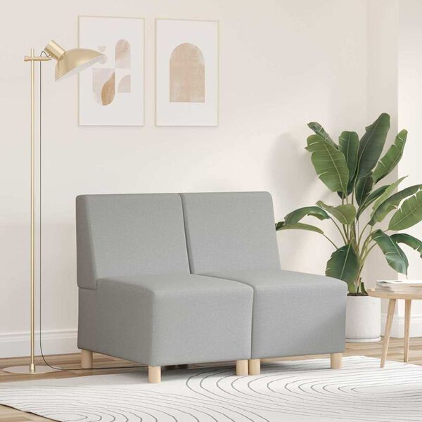 vidaXL Modulsofa utan armst&ouml;d 2 pcs Moln Gr&aring; 55 x 74 x 82 cm tyg