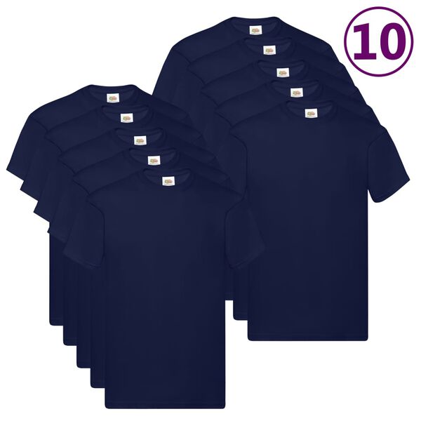 Fruit of the Loom Original t-shirt 10-pack marinbl&aring; stl. S bomull