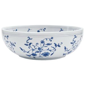 vidaXL Handfat vit och bl&aring; rund &Phi;41x14 cm keramik