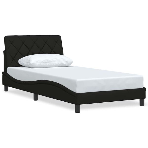 vidaXL Bed Frame without Mattress Black 100x200 cm Fabric