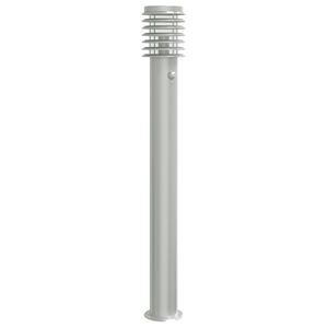 vidaXL Utomhusgolvlampa med sensor silver 110 cm rostfritt st&aring;l