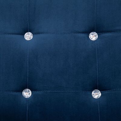 vidaXL 2-sitssoffa med armstöd blå krom och sammet