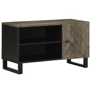 vidaXL Tv-b&auml;nk svart 80x33x46 cm massivt mangotr&auml;