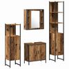 vidaXL Badrumsm&ouml;belset 4 pcs Brun 33 x 33 x 185.5 cm Konstruerat tr&auml;