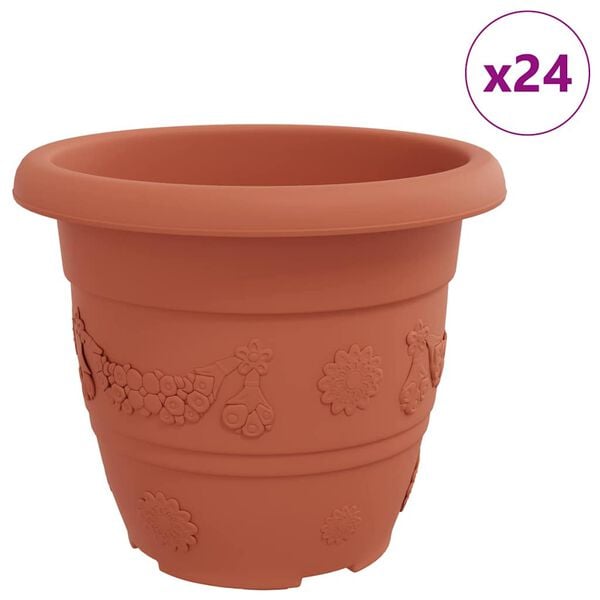 vidaXL Rund Blomkruka 24 pcs Murgr&ouml;n &Oslash; 26 x 21.5 cm Plast