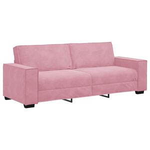 vidaXL 3-sitssoffa rosa 220x78x84 cm sammet