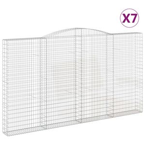 vidaXL Gabioner b&aring;gformade 7 st 400x30x220/240 cm galvaniserat j&auml;rn