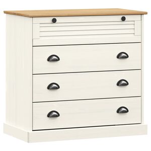 vidaXL Byr&aring; VIGO vit 80x40x76 cm massiv furu