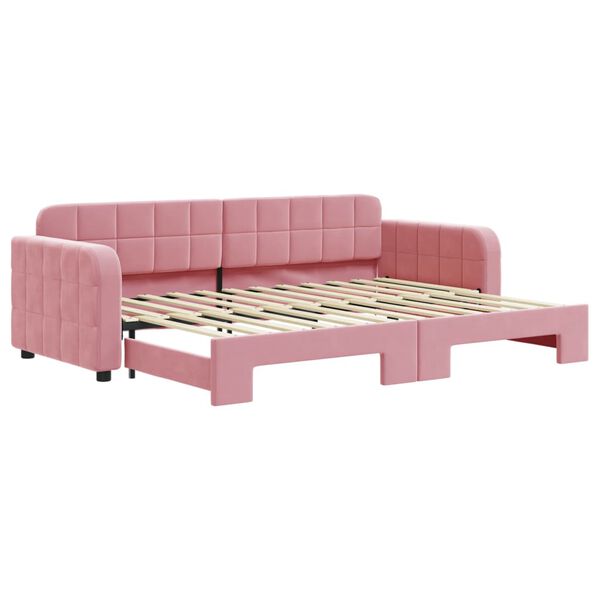 vidaXL Dagb&auml;dd utdragbar rosa 80x200 cm sammet