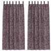 vidaXL Sammetsgardiner med gardiner 2 pcs Brun 260 x 140 cm Sammet