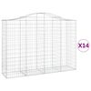 vidaXL Gabioner b&aring;gformade 14 st 200x50x140/160 cm galvaniserat j&auml;rn