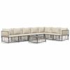 vidaXL Loungegrupp 8 delar med dynor antracit konstrotting