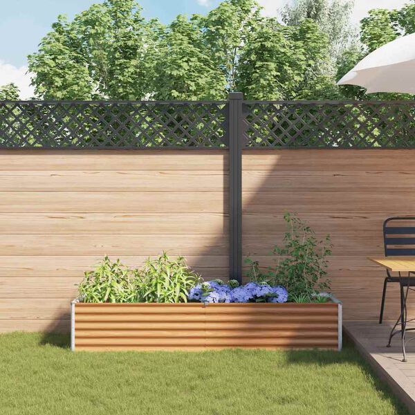 vidaXL Upph&ouml;jd odlingsl&aring;da Ljusbrun 195 x 50 x 36 cm Galvaniserat St&aring;l